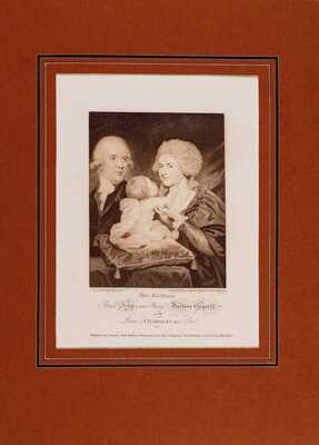 Князь и княгини Гагарины с сыном. Художник Рейнольдс Джошуа. Гравер Каролина Уотсон. Anth-y Molleno printseller, 1800